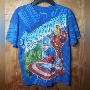 Marvel Avengers Blue Kids Short Sleeve Tee Size L 10/12